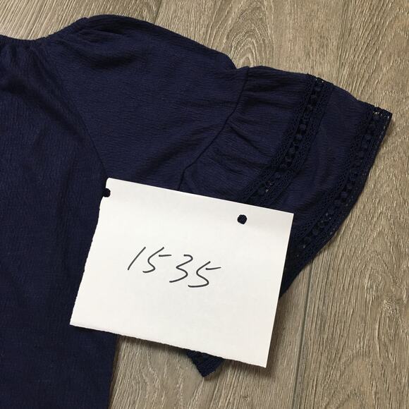 Old Navy Bell-Sleeve Swing Top Navy Small ( 6-7) Tie Top - Picture 6 of 6